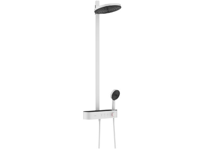 Душевая система Hansgrohe Pulsify Showerpipe 260, 2j, EcoSmart, матовый белый, 24241700