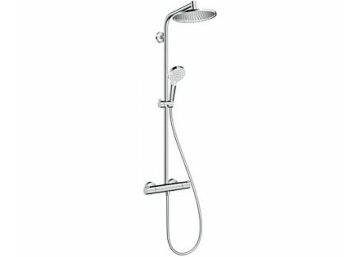 Душевая система с термостатом Hansgrohe Crometta S 240 Showerpipe, EcoSmart, 27268000
