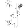 Душевая стойка Hansgrohe  Pulsify Relaxation 105, 3jet,  штанга 65 см, хром, 24160000
