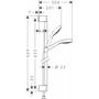 Душевой набор Hansgrohe Croma Select E, 1jet, EcoSmart, штанга 65 см, 26585400