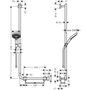 Душевой набор Hansgrohe Raindance 120, 3jet, штанга 110 см, левый, 26324000