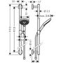 Душевой набор Hansgrohe Raindance 120, 3jet, штанга 90 см, 26322000