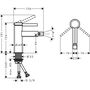 Смеситель для биде Hansgrohe Finoris, с клапаном Push-Open, черный матовый, 76200670