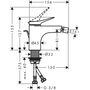 Смеситель для биде Hansgrohe Vivenis, с донным клапаном, хром, 75200000