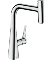 Кухонный смеситель Hansgrohe Metris S 240, с вытяжным изливом, 14857000