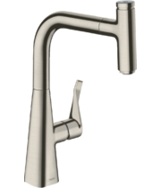 Кухонный смеситель Hansgrohe Metris S 240, с вытяжным изливом, 14857800