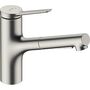 Кухонный смеситель Hansgrohe Zesis M33, 150 с вытяжным душем, нержавеющая сталь, 74800800