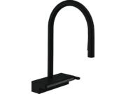 Смеситель для кухни Hansgrohe Aquno Select M81 170, с вытяжным душем, черный, 73831670
