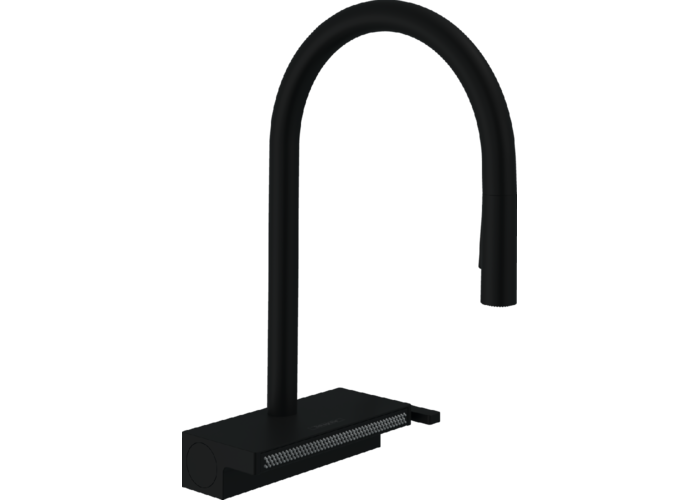 Смеситель для кухни Hansgrohe Aquno Select M81 170, с вытяжным душем, черный, 73831670