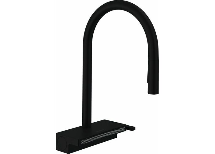 Смеситель для кухни Hansgrohe Aquno Select M81 170, с вытяжным душем, черный, 73837670