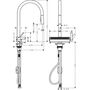 Смеситель для кухни Hansgrohe Aquno Select M81 170, с вытяжным душем, нерж, 73837800