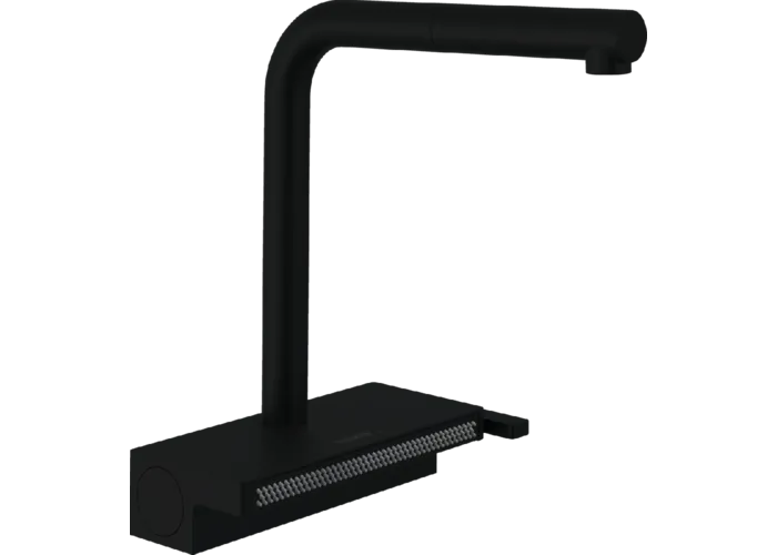 Смеситель для кухни Hansgrohe Aquno Select M81 250, высокий излив, черный, 73830670