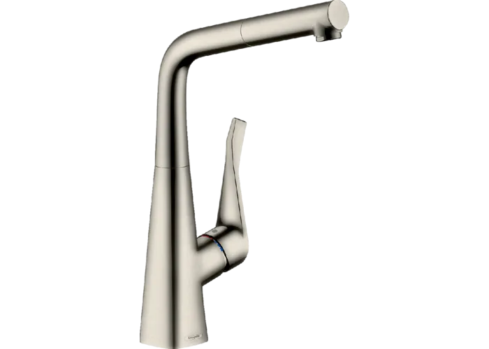 Смеситель для кухни Hansgrohe Metris M71 320, высокий излив, нерж, 73812800