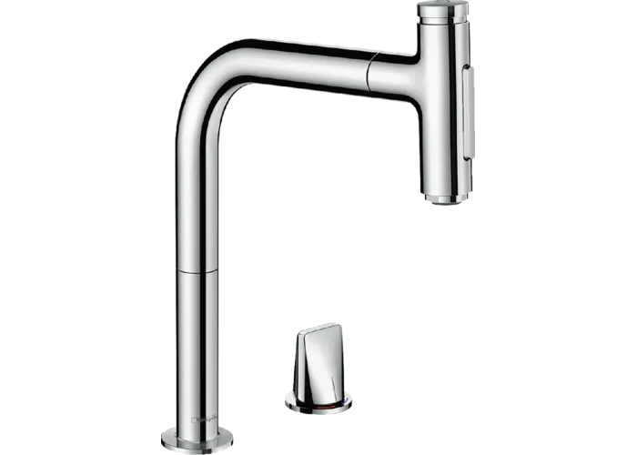 Смеситель для кухни Hansgrohe Metris Select M71 200, с вытяжным душем, 73819000