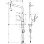 Смеситель для кухни Hansgrohe Metris Select M71 320, с вытяжным душем, 73820000