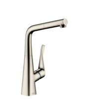Смеситель для кухни Hansgrohe Metris, выдвижной излив, сталь, 14821800