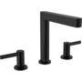 Смеситель Hansgrohe Finoris 160, с клапаном Push-Open, на 3 отв, черный матовый, 76034670