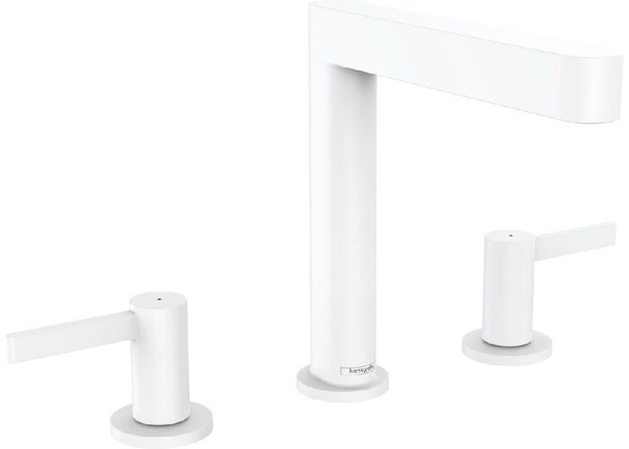 Смеситель Hansgrohe Finoris 160, с клапаном Push-Open, на 3 отв, матовый белый, 76034700
