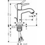 Смеситель Hansgrohe Metropol 110, без сливного набора, 31300090