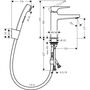Смеситель Hansgrohe Metropol, гигиенический душ, Push-Open, 32522000