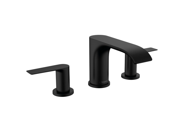 Смеситель Hansgrohe Vivenis 90, 3 отв, с донным клапаном, черный матовый, 75033670