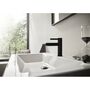 Смеситель для раковины Hansgrohe Finoris 100, с донным клапаном, черный матовый, 76010670