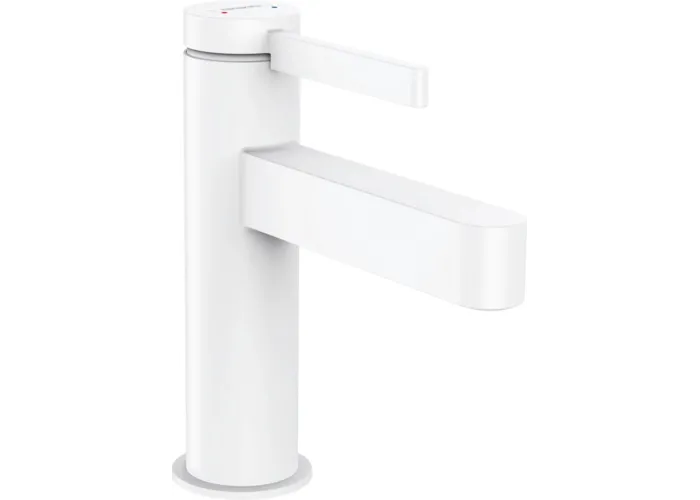 Смеситель для раковины Hansgrohe Finoris 100, с донным клапаном, матовый белый, 76010700