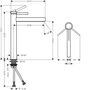 Смеситель для раковины Hansgrohe Finoris 260, с клапаном Push-Open, черный матовый, 76070670