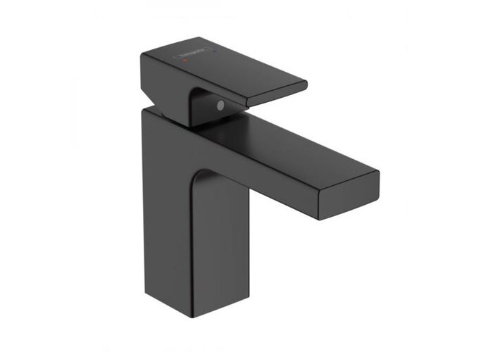 Смеситель для раковины Hansgrohe Vernis Shape 100, с гарнитуром, матовый черный, 71561670