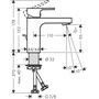 Смеситель для раковины Hansgrohe Vernis Shape 100, сливная гарнитура, хром, 71568000