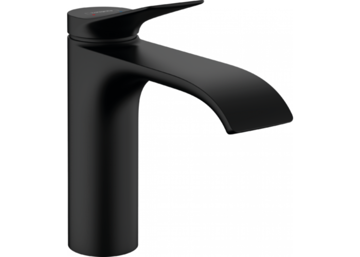 Смеситель для раковины Hansgrohe Vivenis 110, с донным клапаном, черный матовый, 75020670