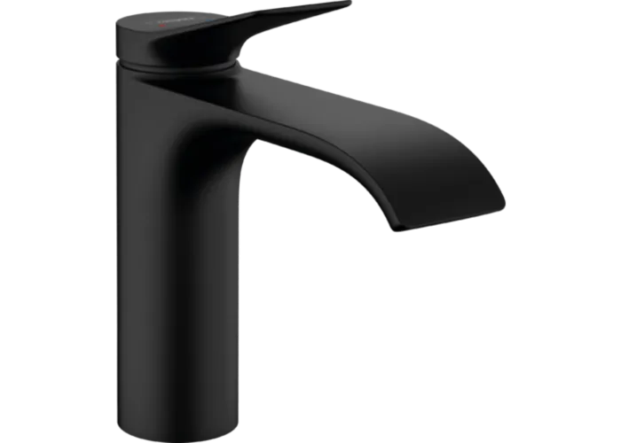 Смеситель для раковины Hansgrohe Vivenis 110, с донным клапаном, черный матовый, 75020670