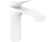 Смеситель для раковины Hansgrohe Vivenis 110, с донным клапаном, матовый белый, 75020700