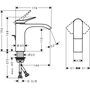 Смеситель для раковины Hansgrohe Vivenis 110, с донным клапаном, матовый белый, 75020700