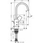 Смеситель поворотный Hansgrohe Vivenis 210, с донным клапаном, черный матовый, 75030670