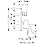Смеситель для ванны Hansgrohe Metris, встроенная защита, 31487000