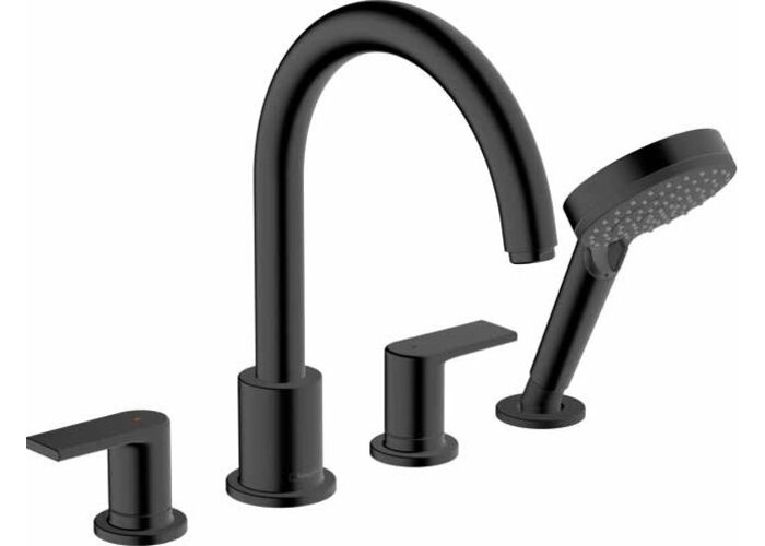 Смеситель на край ванны Hansgrohe Vernis Blend, 4 отв, матовый черный, 71456670