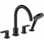 Смеситель на край ванны Hansgrohe Vernis Blend, 4 отв, матовый черный, 71456670
