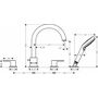 Смеситель на край ванны Hansgrohe Vernis Blend, 4 отв, матовый черный, 71456670