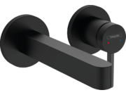 Смеситель Hansgrohe Finoris, настенный, с изливом 165 мм, черный матовый, 76051670