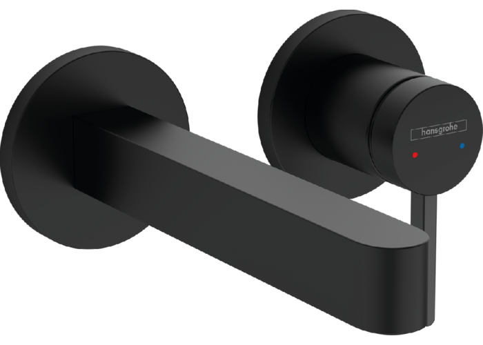 Смеситель Hansgrohe Finoris, настенный, с изливом 165 мм, черный матовый, 76051670