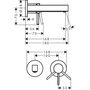 Смеситель Hansgrohe Finoris, настенный, с изливом 165 мм, черный матовый, 76051670