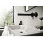 Смеситель Hansgrohe Finoris, настенный, с изливом 225 мм, черный матовый, 76050670