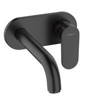 Смеситель для раковины Hansgrohe Vernis Blend, настенный, излив 20,4 см, матовый черный, 71576670