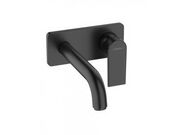 Смеситель для раковины Hansgrohe Vernis Shape, настенный, излив 20,4 см, матовый черный, 71578670