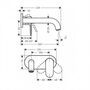 Смеситель для раковины Hansgrohe Vernis Shape, настенный, излив 20,4 см, матовый черный, 71578670