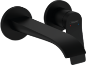 Смеситель настенный Hansgrohe Vivenis 195, с донным клапаном, черный матовый, 75050670