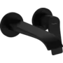 Смеситель настенный Hansgrohe Vivenis 195, с донным клапаном, черный матовый, 75050670