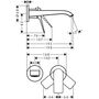 Смеситель настенный Hansgrohe Vivenis 195, с донным клапаном, хром, 75050000