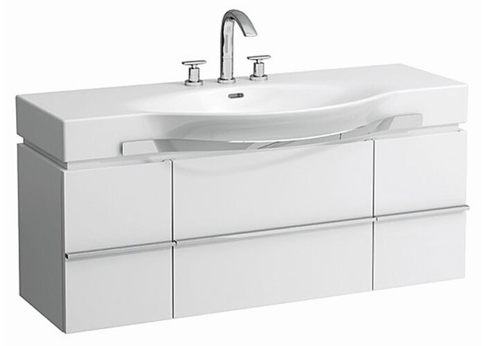 Тумба под умывальник Laufen Case 4013020754631 120х38x46 с сифоном, 2 полки, 1 ящик, белый